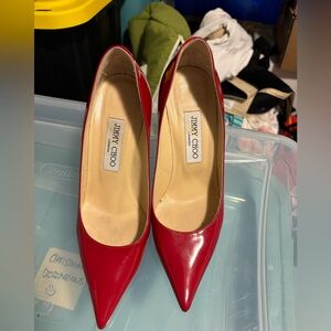Jimmy Choo red patent leather stilettos